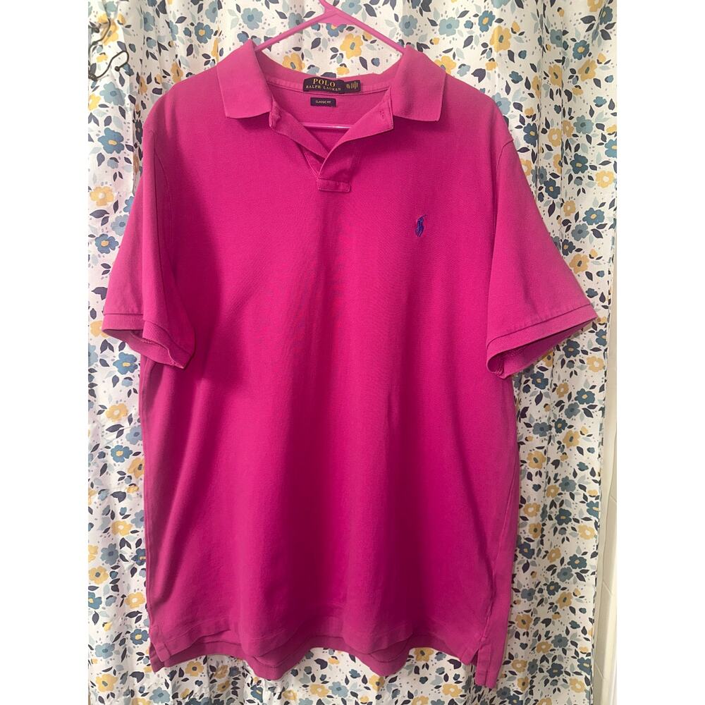 Polo Ralph Lauren Classic Fit Polo Shirt Mens XL Pink Short Sleeve Pony Logo